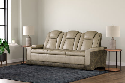 Haines Furniture Outlet - Ashley Furniture - Next-Gen DuraPella Living Room - PWR REC Sofa with ADJ Headrest / Sand - 2200315