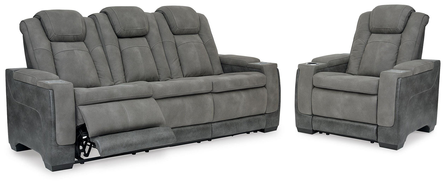 Haines Furniture Outlet - Ashley Furniture - Next-Gen Durapella Power Reclining Sofa and Power Recliner - Power Reclining Sofa and Power Recliner - 22004U3