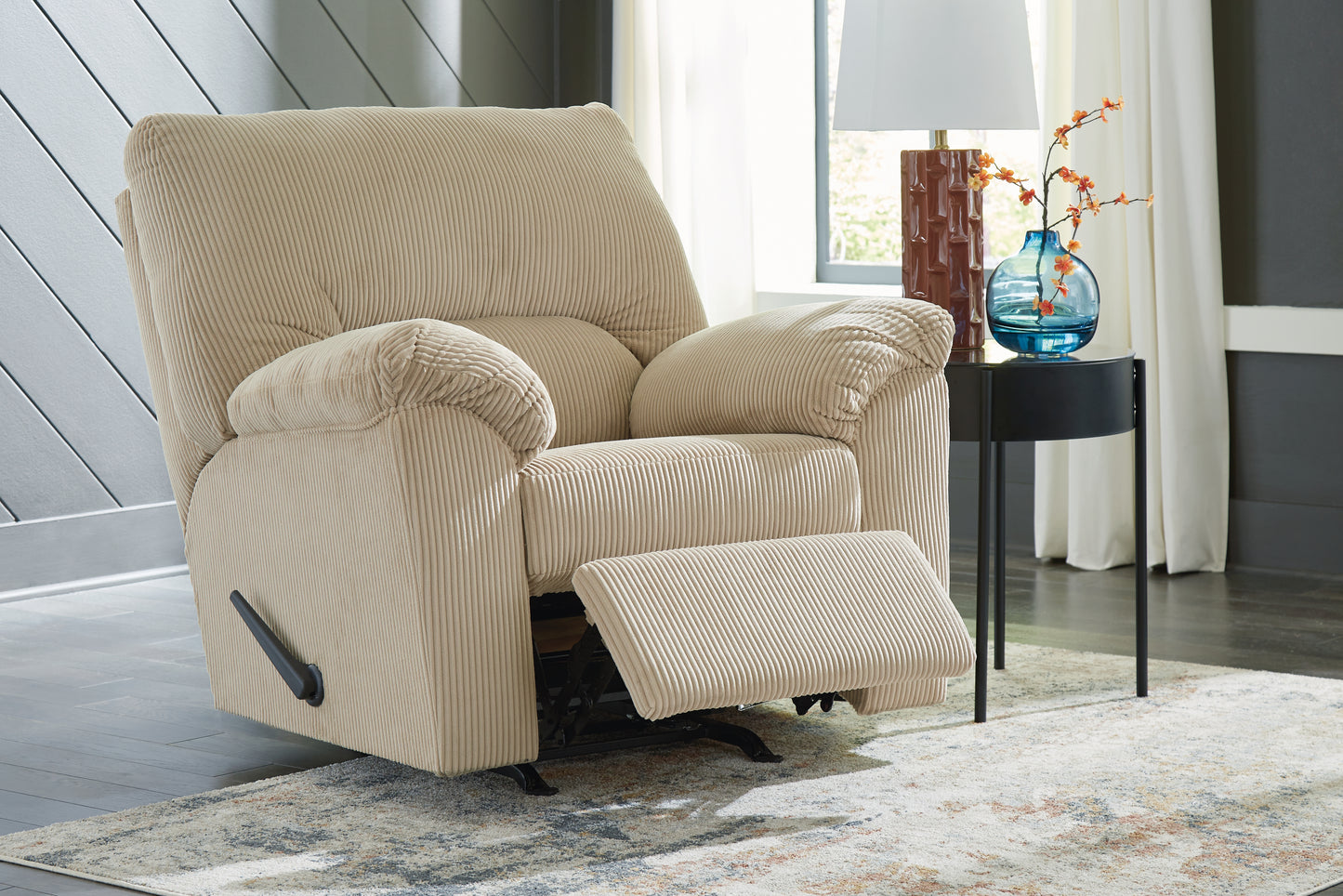 Haines Furniture Outlet - Ashley Furniture - SimpleJoy Living Room - Rocker Recliner / Sand - 2420325