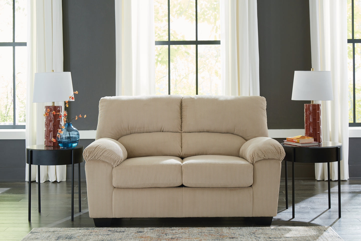 Haines Furniture Outlet - Ashley Furniture - SimpleJoy Living Room - Loveseat / Sand - 2420335