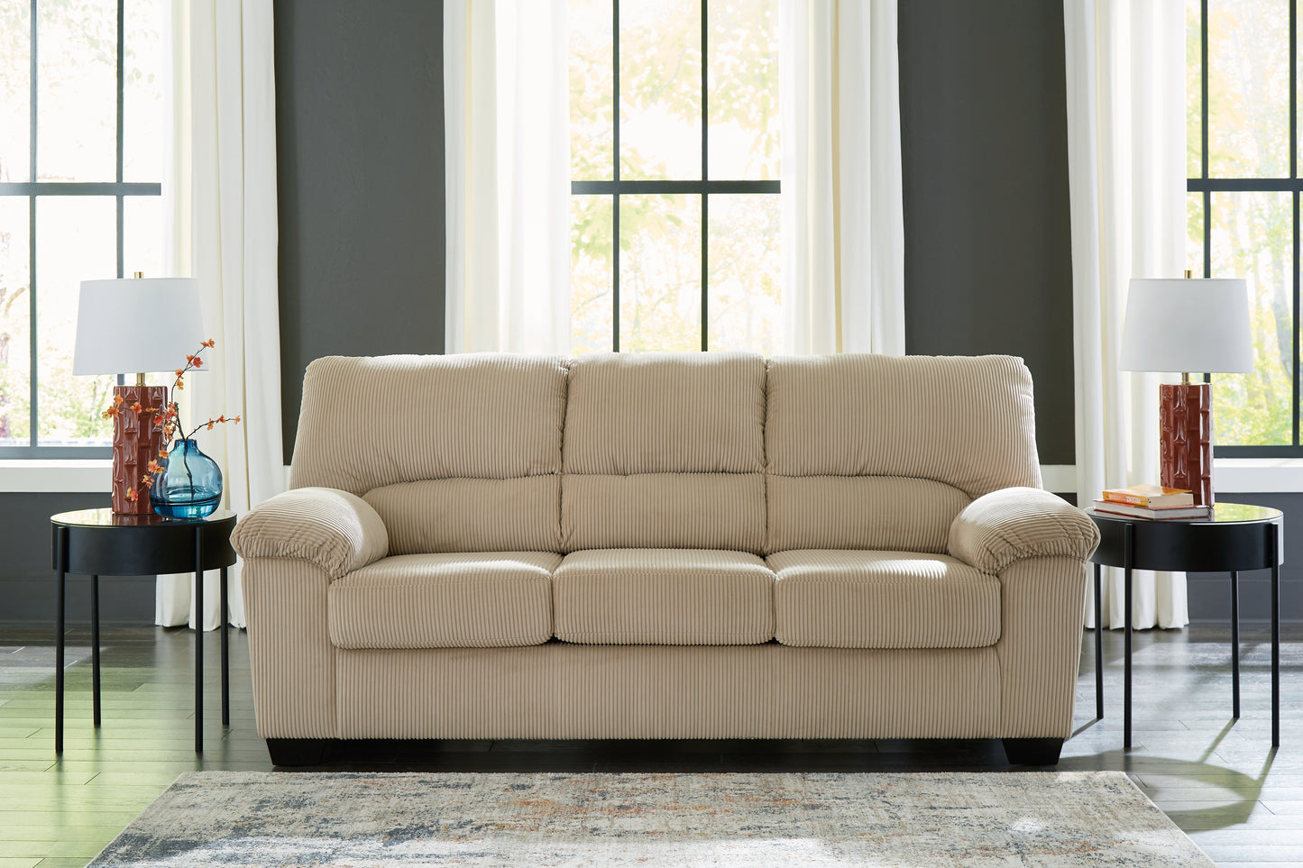 Haines Furniture Outlet - Ashley Furniture - SimpleJoy Living Room - Sofa / Sand - 2420338