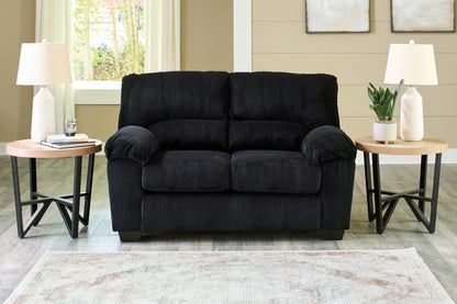 Haines Furniture Outlet - Ashley Furniture - SimpleJoy Living Room - Loveseat / Onyx - 2420435