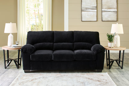 Haines Furniture Outlet - Ashley Furniture - SimpleJoy Living Room - Sofa / Onyx - 2420438