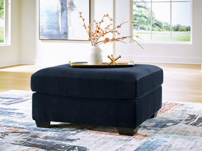 Haines Furniture Outlet - Ashley Furniture - SimpleJoy Living Room - Oversized Accent Ottoman / Navy - 2420508