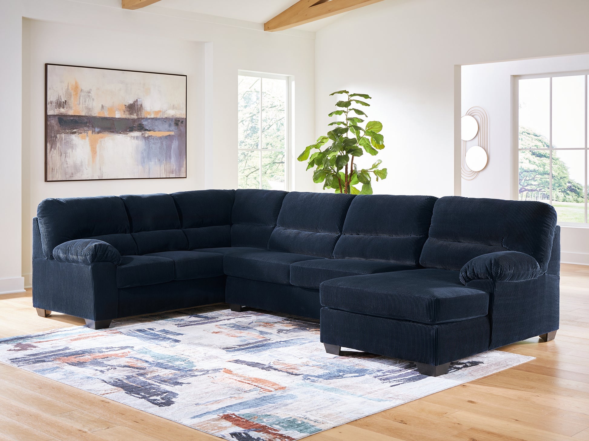 Haines Furniture Outlet - Ashley Furniture - SimpleJoy Sectional - LAF 3-Piece Sectional with Chaise - 24205S2