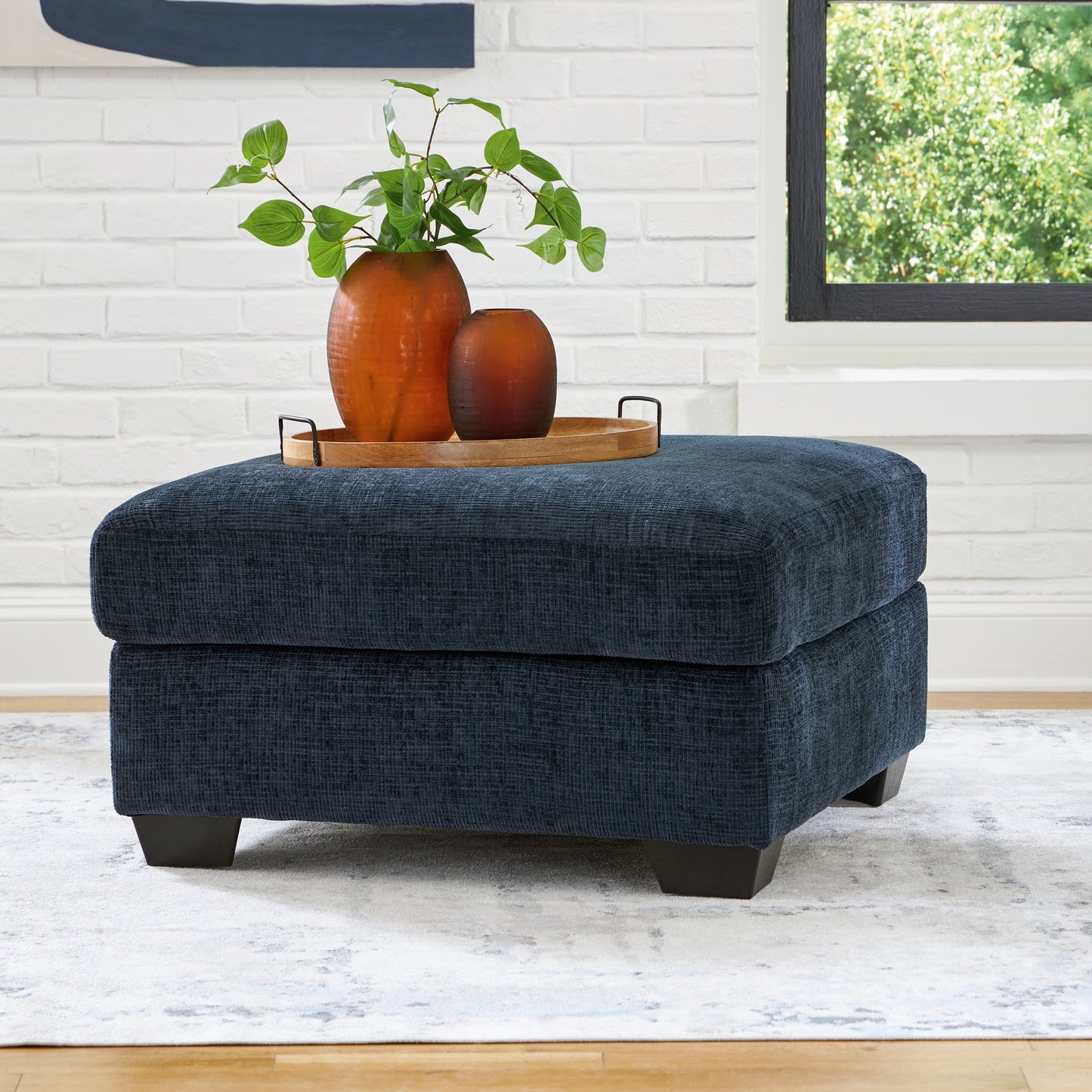 Haines Furniture Outlet - Ashley Furniture - Aviemore Living Room - Oversized Accent Ottoman / Ink - 2430308