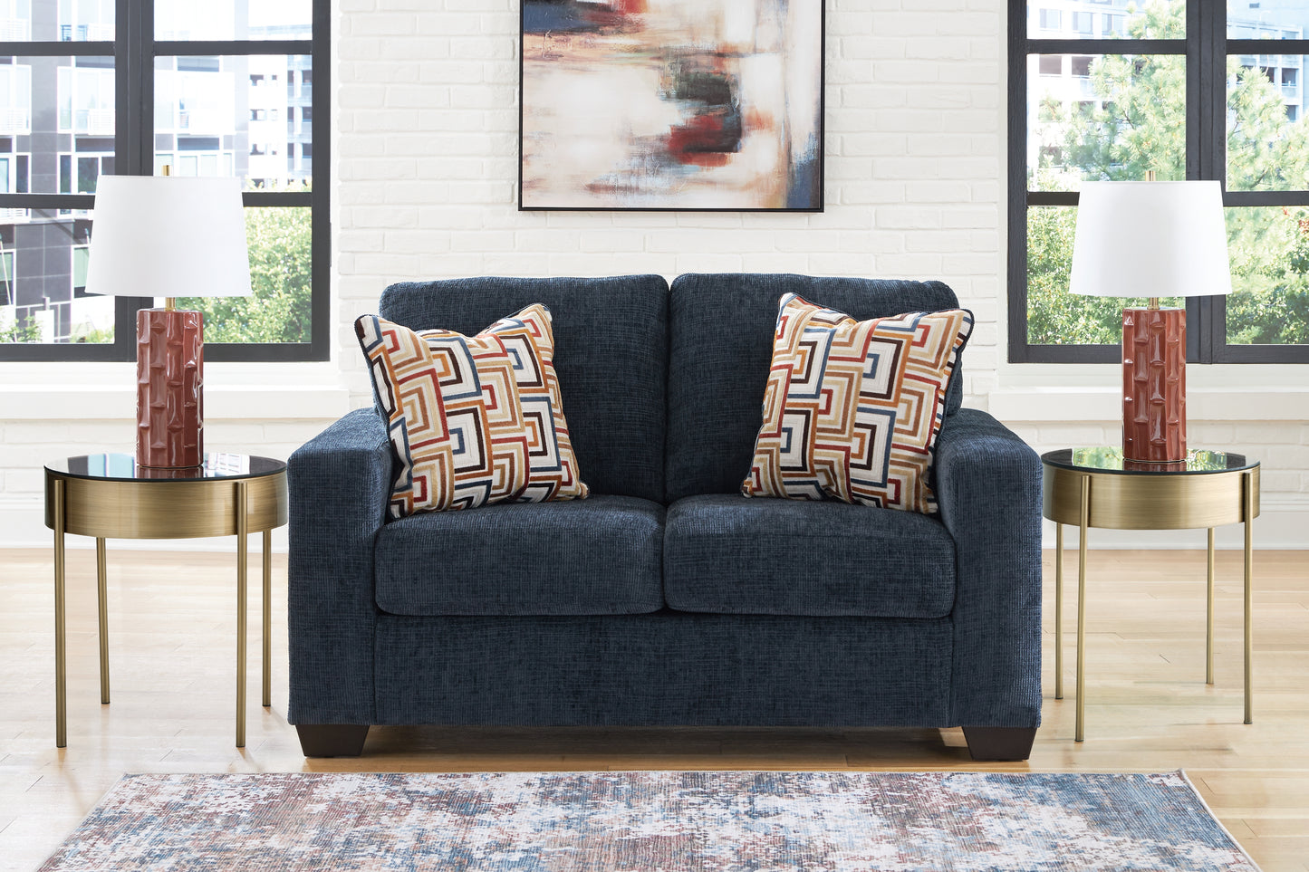 Haines Furniture Outlet - Ashley Furniture - Aviemore Living Room - Loveseat / Ink - 2430335
