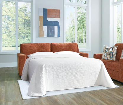 Haines Furniture Outlet - Ashley Furniture - Aviemore Living Room - Queen Sofa Sleeper / Spice - 2430439