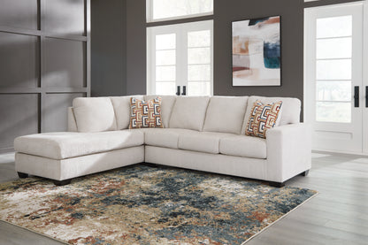 Haines Furniture Outlet - Ashley Furniture - Aviemore Sectional - RAF 2-Piece Sectional with Chaise / Stone - 24305S1