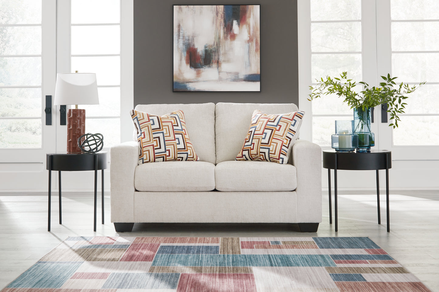 Haines Furniture Outlet - Ashley Furniture - Aviemore Living Room - Loveseat / Stone - 2430535