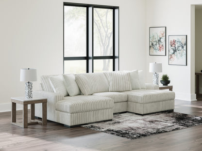 Haines Furniture Outlet - Ashley Furniture - Stupendous Sectional - RAF 3-Piece Sectional with Double Chaise / Alloy - 25903S4