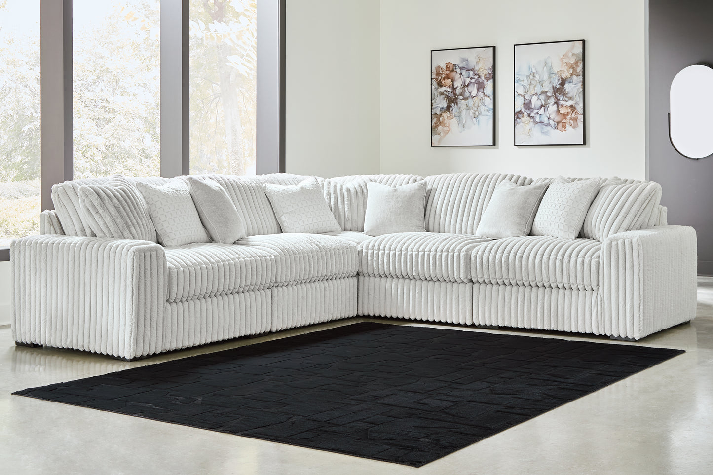 Haines Furniture Outlet - Ashley Furniture - Stupendous Sectional - RAF 5-Piece Sectional / Alloy - 25903S24