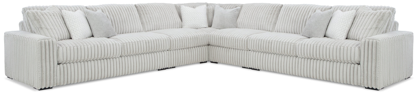 Haines Furniture Outlet - Ashley Furniture - Stupendous Sectional - RAF 3-Piece Sectional with Double Chaise / Alloy - 25903S4