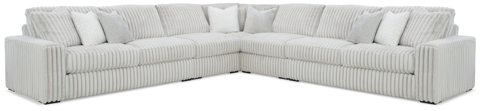 Haines Furniture Outlet - Ashley Furniture - Stupendous Sectional - RAF 3-Piece Sectional with Double Chaise / Alloy - 25903S4