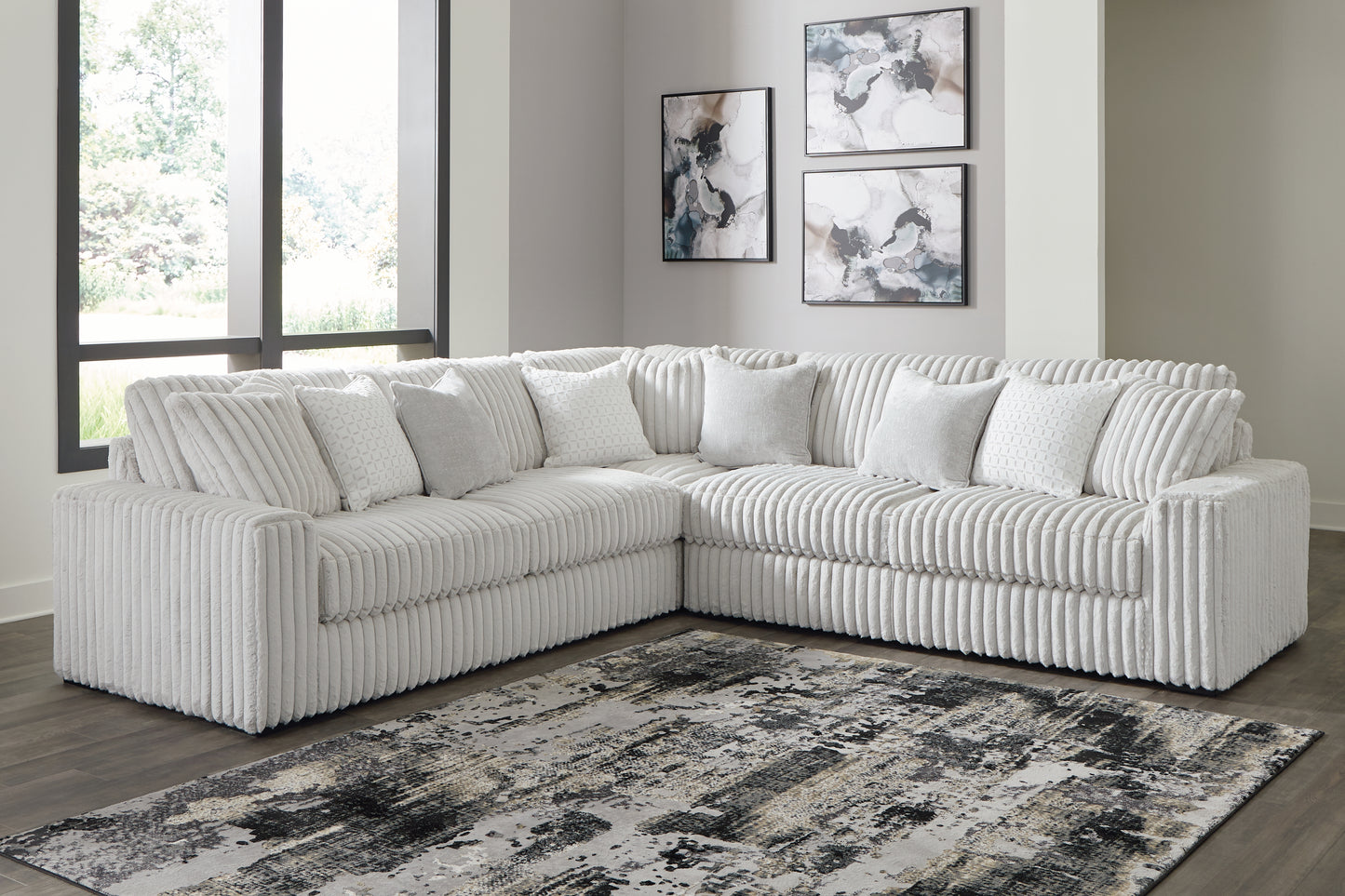 Haines Furniture Outlet - Ashley Furniture - Stupendous Sectional - LAF 3-Piece Sectional / Alloy - 25903S1