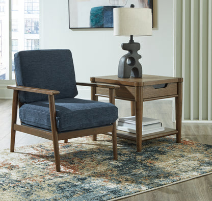 Haines Furniture Outlet - Ashley Furniture - Bixler Living Room - Showood Accent Chair / Navy - 2610660