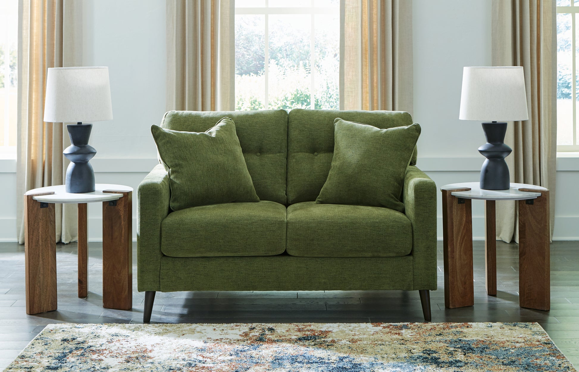 Haines Furniture Outlet - Ashley Furniture - Bixler Living Room - RAF Corner Chaise / Navy - 2610617
