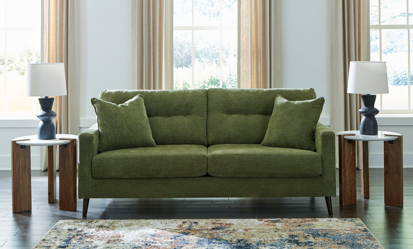 Haines Furniture Outlet - Ashley Furniture - Bixler Living Room - Sofa / Olive - 2610738
