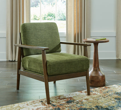 Haines Furniture Outlet - Ashley Furniture - Bixler Living Room - Showood Accent Chair / Olive - 2610760