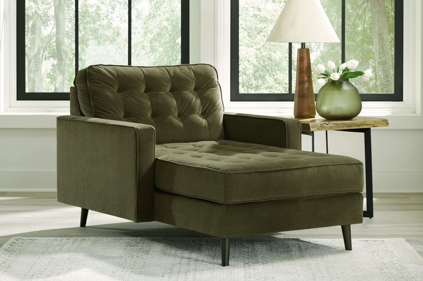 Haines Furniture Outlet - Ashley Furniture - Reveon Lakes Living Room - Chaise / Olive - 2640415