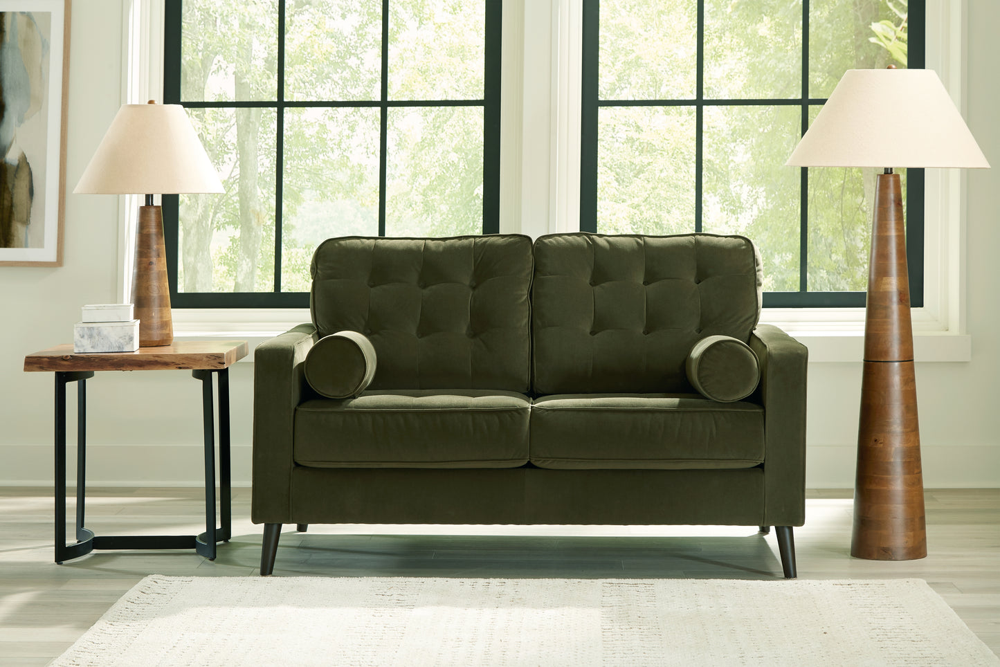 Haines Furniture Outlet - Ashley Furniture - Reveon Lakes Living Room - Loveseat / Olive - 2640435