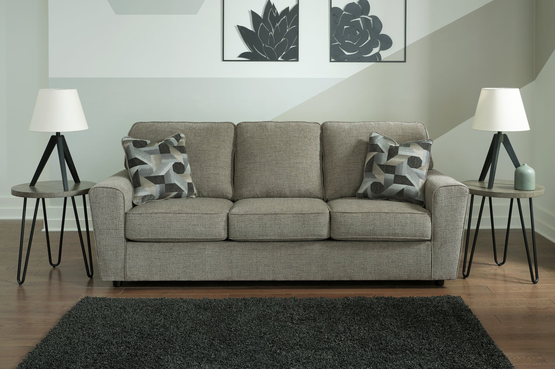 Haines Furniture Outlet - Ashley Furniture - Cascilla Living Room - Sofa / Pewter - 2680538