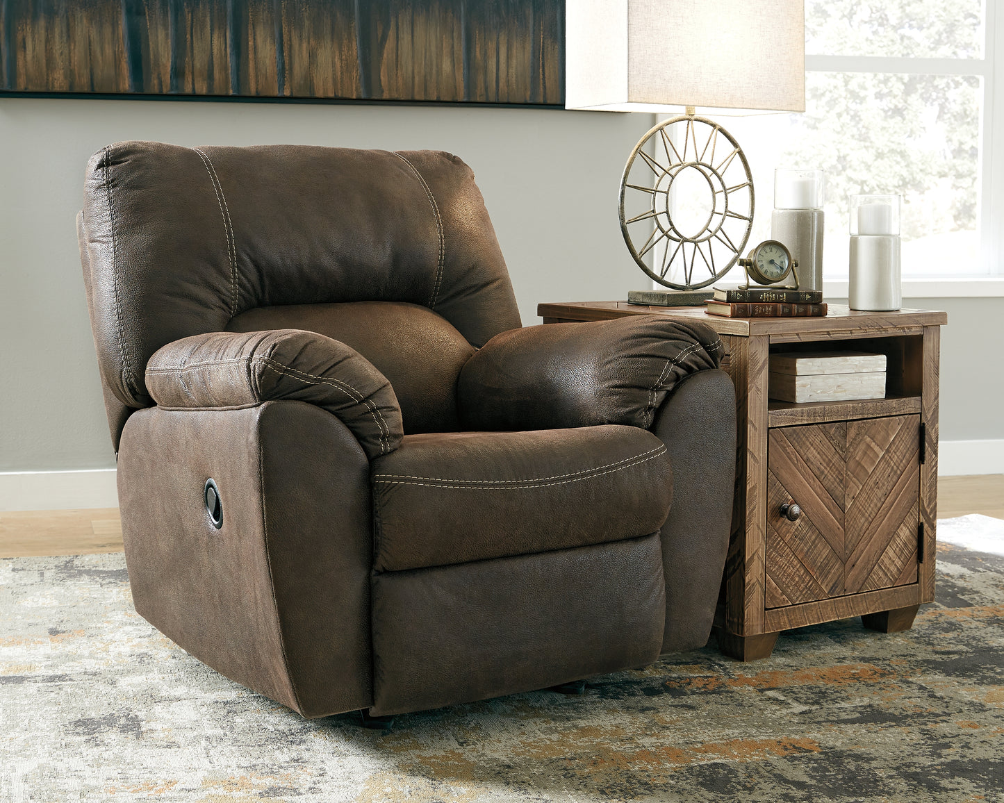 Haines Furniture Outlet - Ashley Furniture - Tambo Living Room - Rocker Recliner / Canyon - 2780225