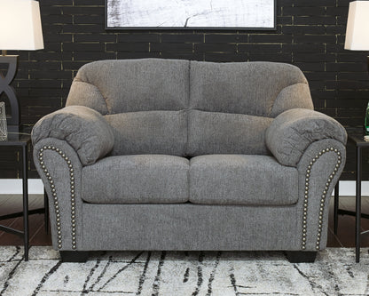 Haines Furniture Outlet - Ashley Furniture - Allmaxx Living Room - Loveseat / Pewter - 2810535