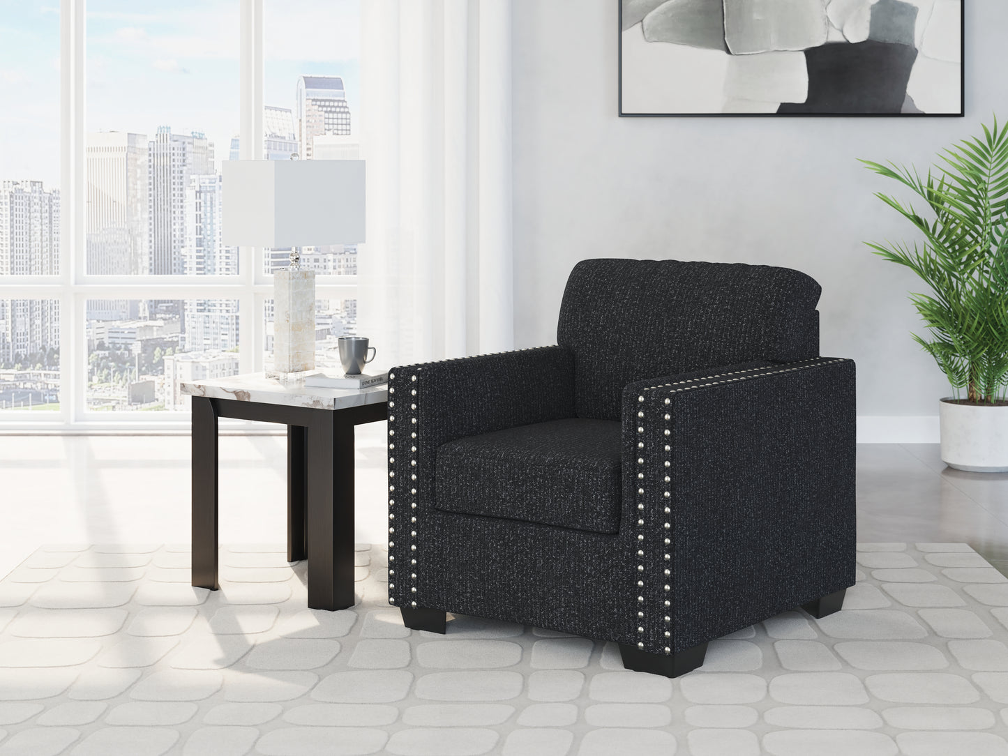 Haines Furniture Outlet - Ashley Furniture - Jasmine Peaks Living Room - Chair / Coal - 2890420