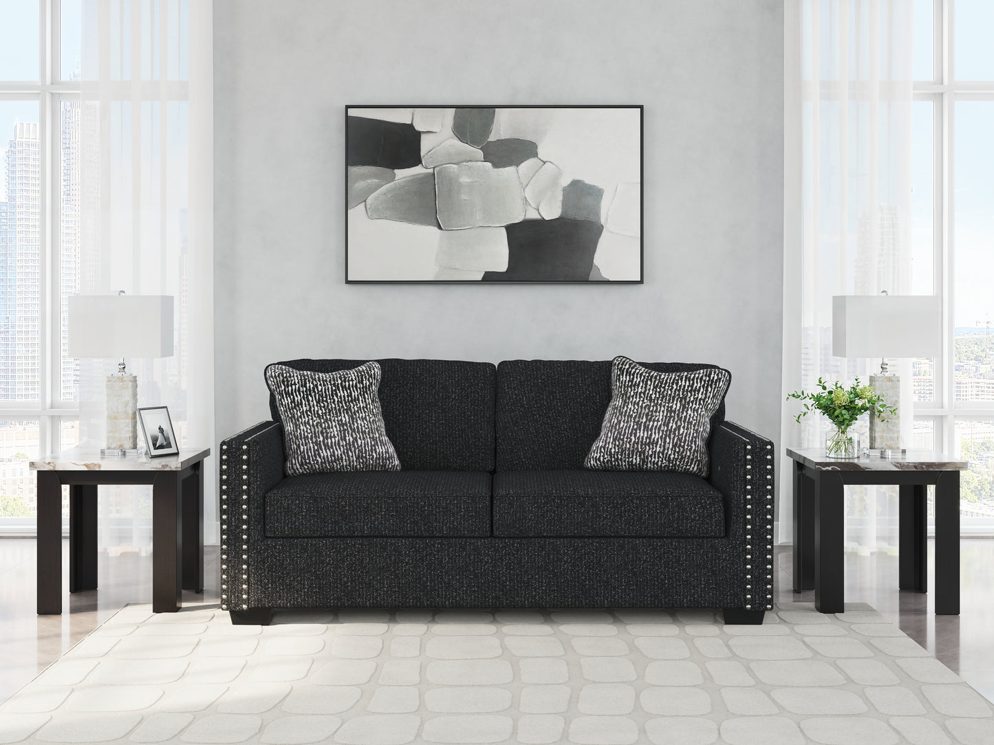 Haines Furniture Outlet - Ashley Furniture - Jasmine Peaks Living Room - Sofa / Coal - 2890438