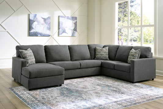 Haines Furniture Outlet - Ashley Furniture - Edenfield Sectional - LAF 3-Piece Sectional with Chaise / Linen - 29004S2