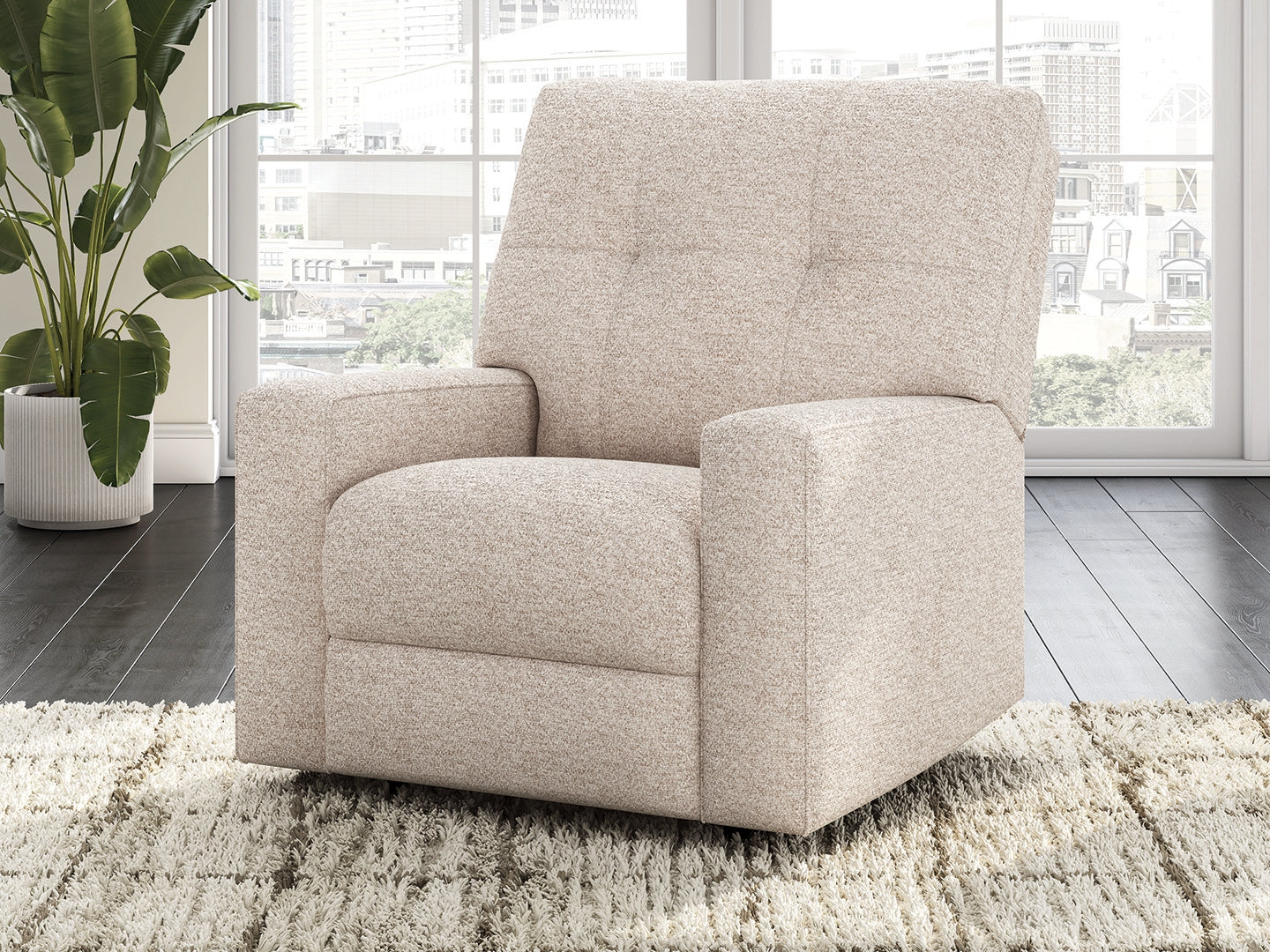 Haines Furniture Outlet - Ashley Furniture - Larimer Living Room - Rocker Recliner / Stone - PC2920325