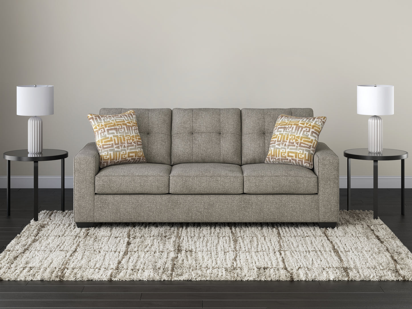 Haines Furniture Outlet - Ashley Furniture - Larimer Living Room - Queen Sofa Sleeper / Iron - PC2920439