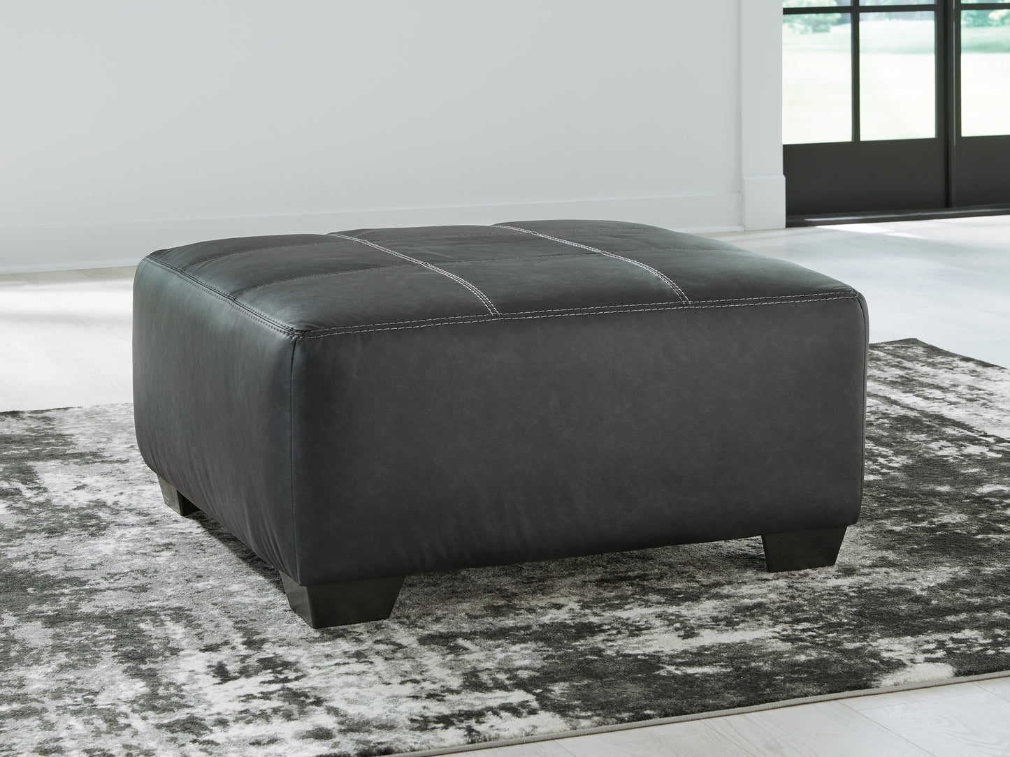 Haines Furniture Outlet - Ashley Furniture - Brixley Pier Living Room - Oversized Accent Ottoman / Graphite - 2990608