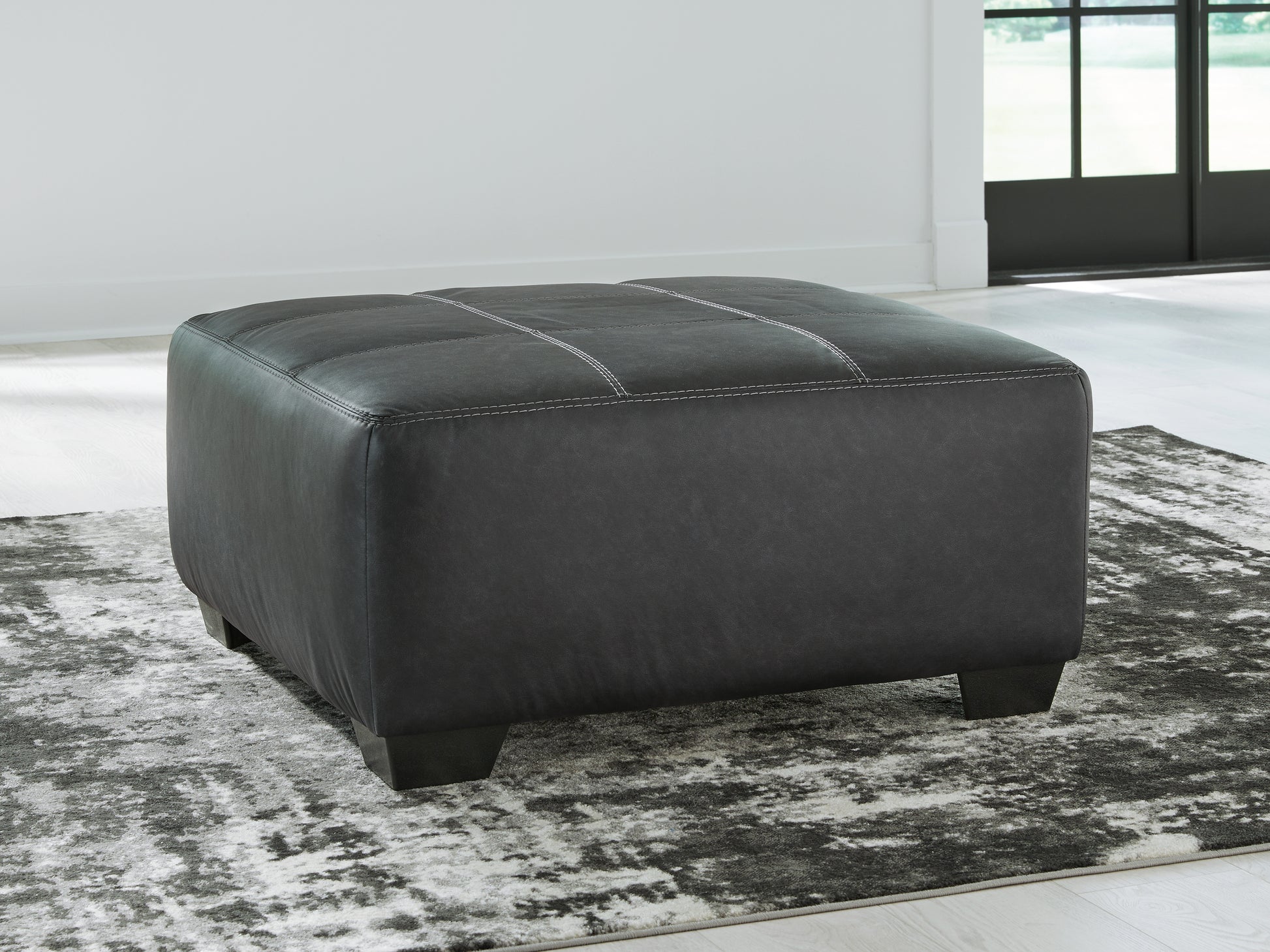 Haines Furniture Outlet - Ashley Furniture - Brixley Pier Living Room - Oversized Accent Ottoman / Graphite - 2990608