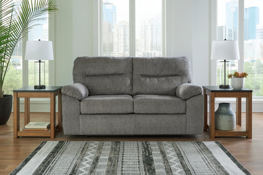 Haines Furniture Outlet - Ashley Furniture - Bindura Living Room - Glider Loveseat / Mineral - 3030578