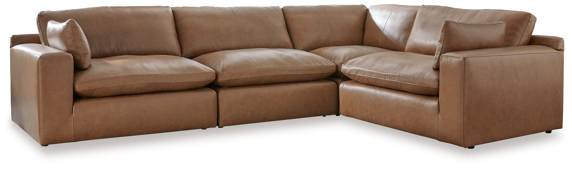 Haines Furniture Outlet - Ashley Furniture - Emilia Sectional - RAF 2-Piece Sectional Loveseat / Caramel - 30901S1