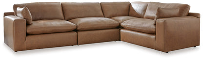 Haines Furniture Outlet - Ashley Furniture - Emilia Sectional - RAF 2-Piece Sectional Loveseat / Caramel - 30901S1