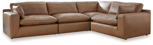 Haines Furniture Outlet - Ashley Furniture - Emilia Sectional - RAF 2-Piece Sectional Loveseat / Caramel - 30901S1