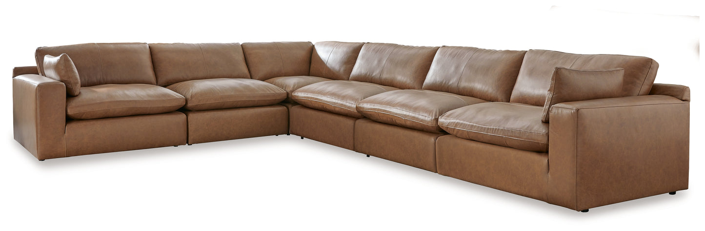 Haines Furniture Outlet - Ashley Furniture - Emilia Sectional - RAF 6-Piece Sectional / Caramel - 30901S5