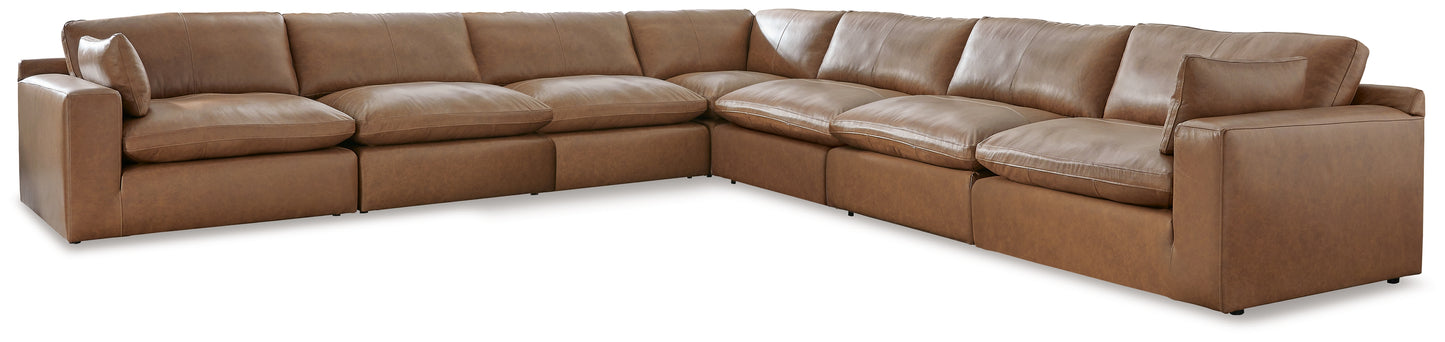 Haines Furniture Outlet - Ashley Furniture - Emilia Sectional - RAF 7-Piece Sectional / Caramel - 30901S6