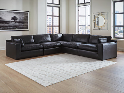 Haines Furniture Outlet - Ashley Furniture - Emilia Sectional - RAF 5-Piece Sectional / Black - 30902S4