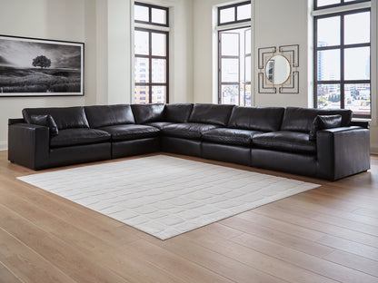 Haines Furniture Outlet - Ashley Furniture - Emilia Sectional - RAF 6-Piece Sectional / Black - 30902S5