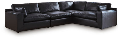 Haines Furniture Outlet - Ashley Furniture - Emilia Sectional - RAF 4-Piece Sectional / Black - 30902S3