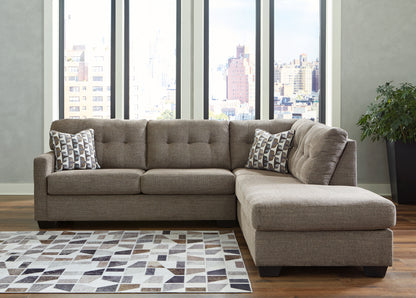 Haines Furniture Outlet - Ashley Furniture - Mahoney Sectional - LAF 2-Piece Sectional with Chaise / Chocolate - 31005S2