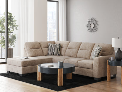 Haines Furniture Outlet - Ashley Furniture - Olten Sectional - LAF 2-Piece Sectional with Chaise / Graphite - 31305S2