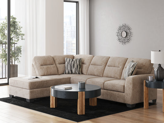 Haines Furniture Outlet - Ashley Furniture - Olten Sectional - LAF 2-Piece Sectional with Chaise / Graphite - 31305S2