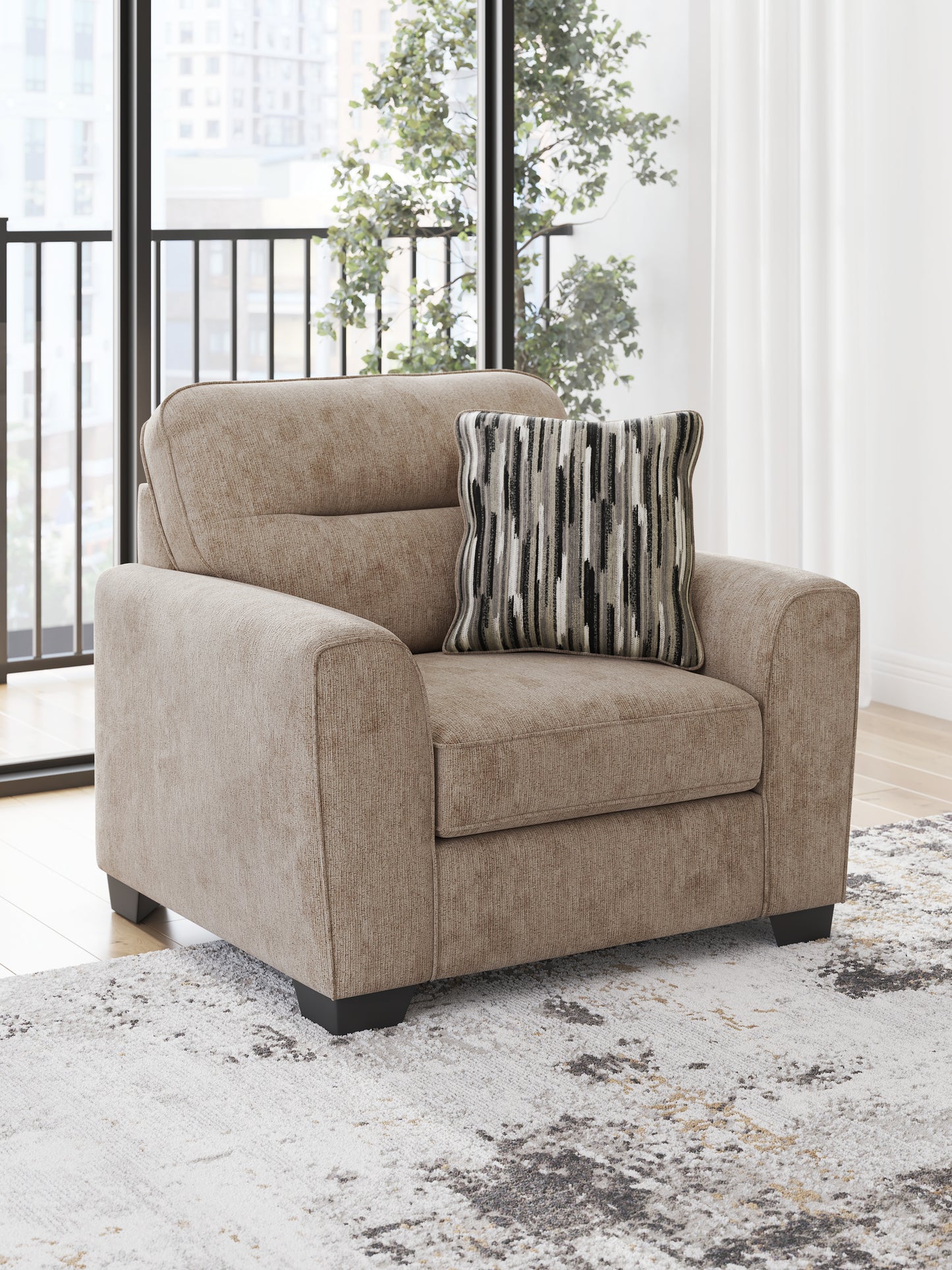 Haines Furniture Outlet - Ashley Furniture - Olten Living Room - Chair and a Half / Mocha - 3130423