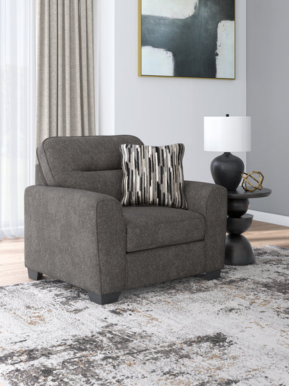 Haines Furniture Outlet - Ashley Furniture - Olten Living Room - Chair and a Half / Graphite - 3130523
