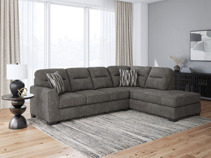 Haines Furniture Outlet - Ashley Furniture - Olten Sectional - LAF 2-Piece Sectional with Chaise / Graphite - 31305S2